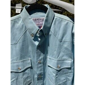 Mens Schaefer Outfitter Mens Western Work Shirt Ranch M Blue Ranchwear Rodeo